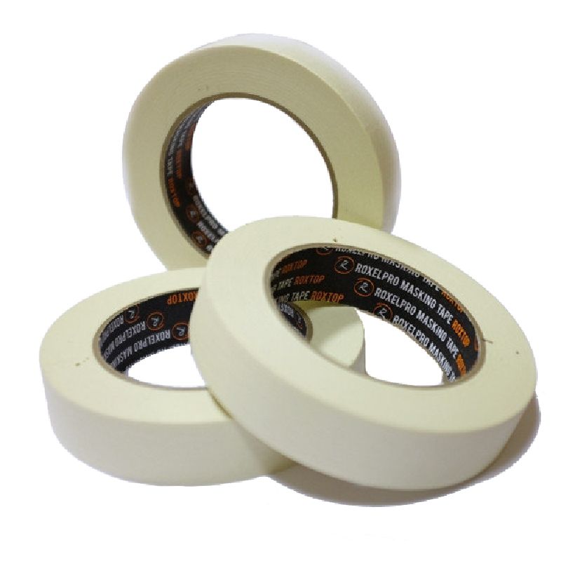 Скотч RoxelPro малярный бежевый 18мм.х 50м. 80С
