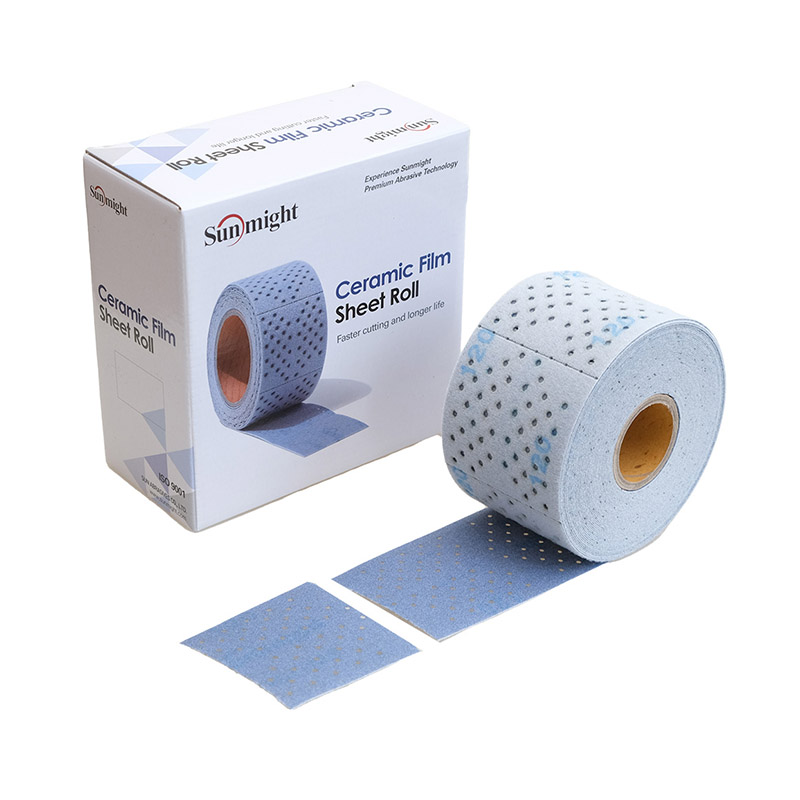 Полоса шлифовальная Sunmight CERAMIC L712T 70х70мм. P120 в рулоне с перфорацией 12м.