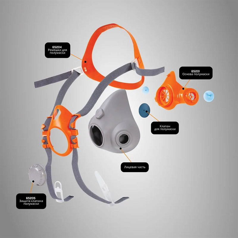 Полумаска Jeta Safety 6500P размер L силиконовая