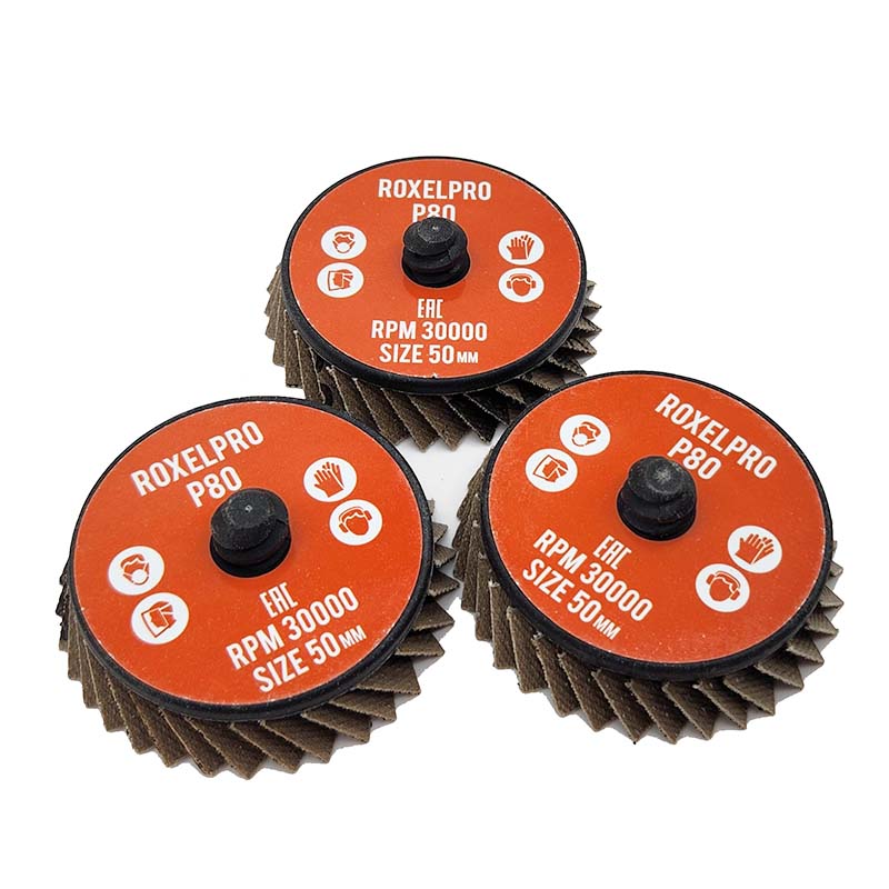 Круг RoxelPro лепестковый P80 быстросъем ROXTOP 50мм, цирконат