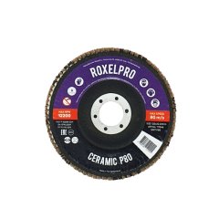 Круг RoxelPro лепестковый P80 125х22мм. ROXPRO оправка Trimmable, керамика конический