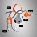 Полумаска Jeta Safety 6500P размер L силиконовая